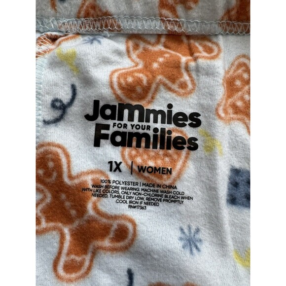 Jammies for your Families Women's Size 1X 2 Piece Pajamas Cookie Cookies Fleece - Picture 11 of 14